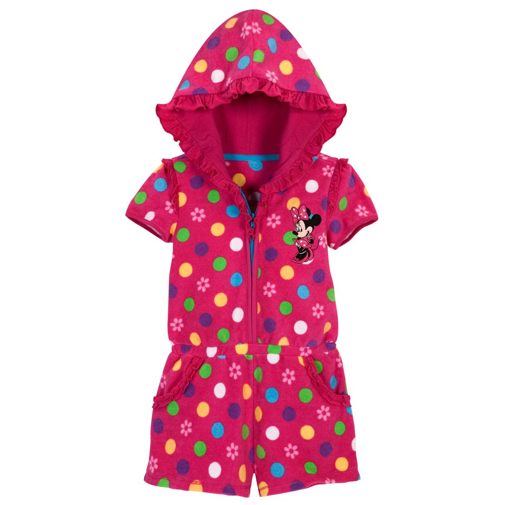 Personalizable Minnie Mouse Hooded Romper Cover-Up for Toddlers