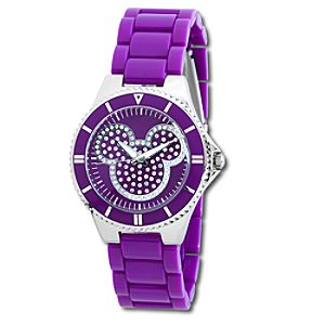 Pavé Crystal Mickey Mouse Watch in Purple for Women