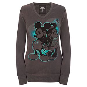 Long Sleeve Minnie and Mickey Mouse Thermal Tee -- Gray
