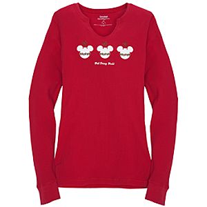 Walt Disney World Christmas Mickey Mouse Thermal Top for Women