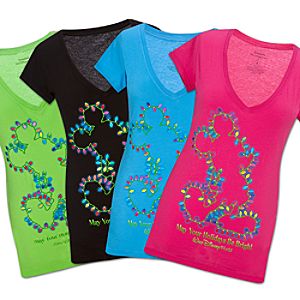 Christmas Lights Womens Mickey Mouse Tee