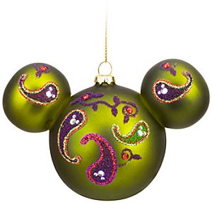 Bohemian Beaded Glass Mickey Mouse Ornament