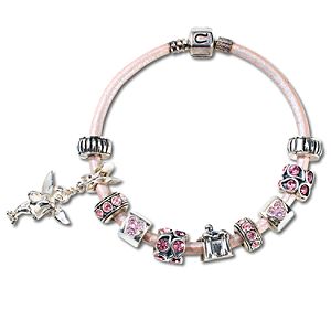 Pink Leather Chamilia Bracelet -- 7 1/2 L