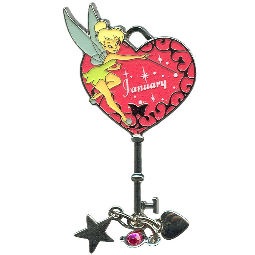 Limited Edition Tinker Bell Birthstone Key Pin -- January