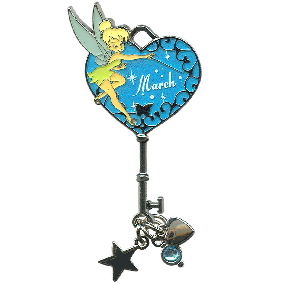 Limited Edition Tinker Bell Birthstone Key Pin -- March