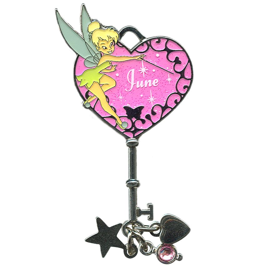 Limited Edition Tinker Bell Birthstone Key Pin -- June