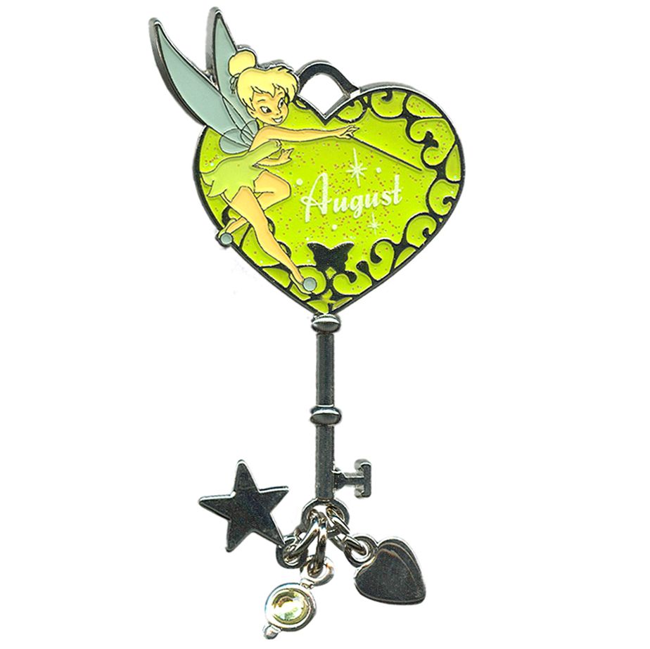 Limited Edition Tinker Bell Birthstone Key Pin -- August