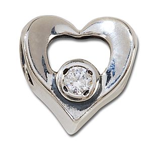 CZ Sterling Silver Heart Chamilia Charm