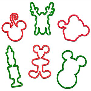 Glitter Holiday Disney Bands Elastic Bracelets -- 12-Pc.