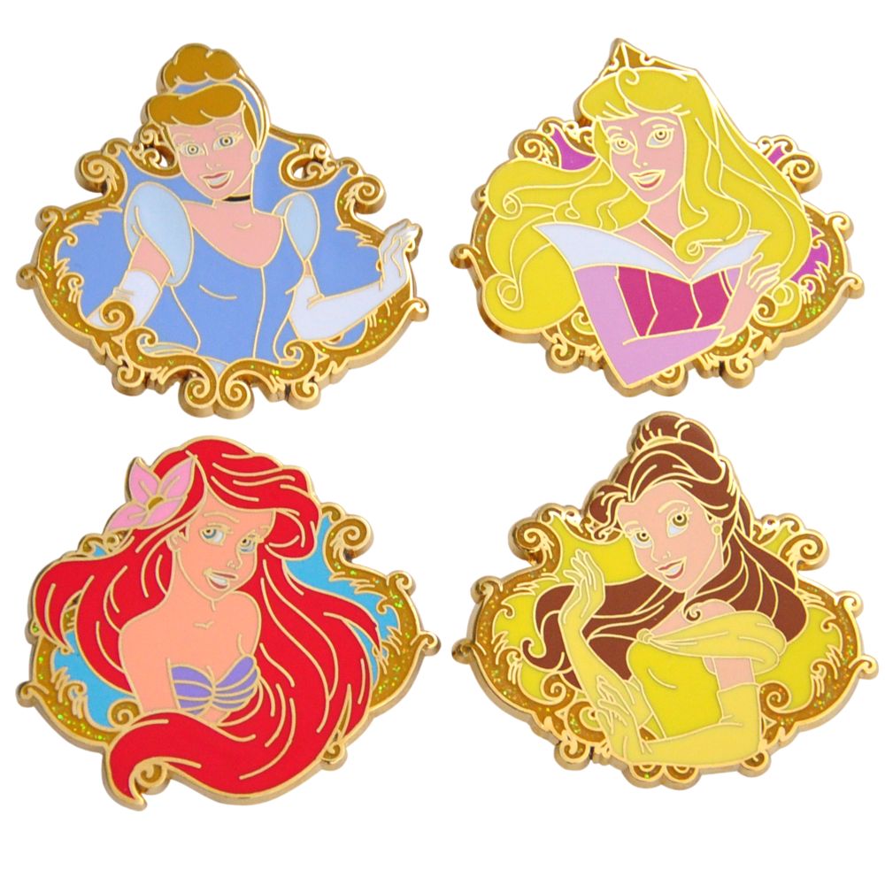 Booster Pack Disney Princess Pin Set -- 4-Pc.