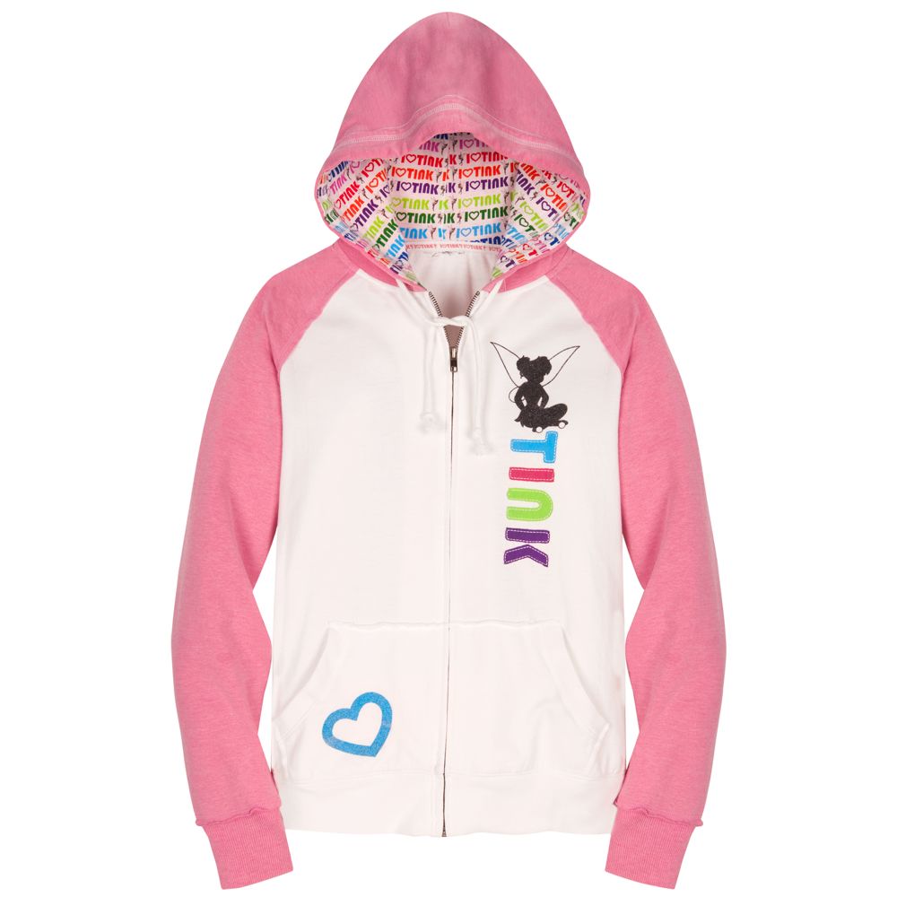 Raglan Sleeve Fleece Tinker Bell Hoodie for Women