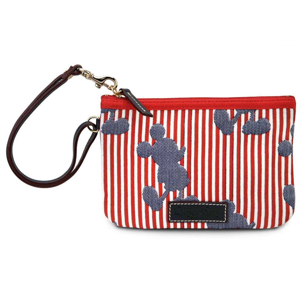 Red and White Striped Mickey Mouse Wristlet by Dooney & Bourke