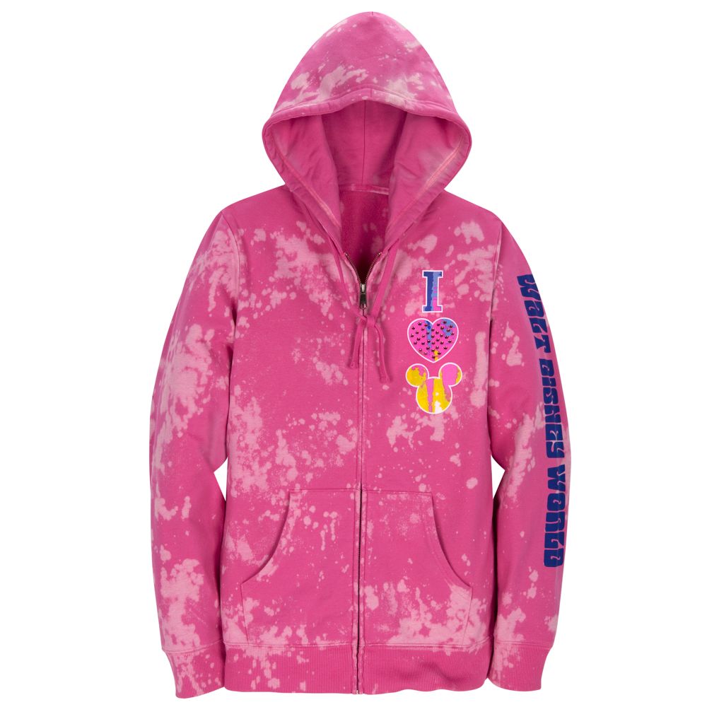 Pink Tye Dye I Heart Mickey Fleece Hoodie for Women