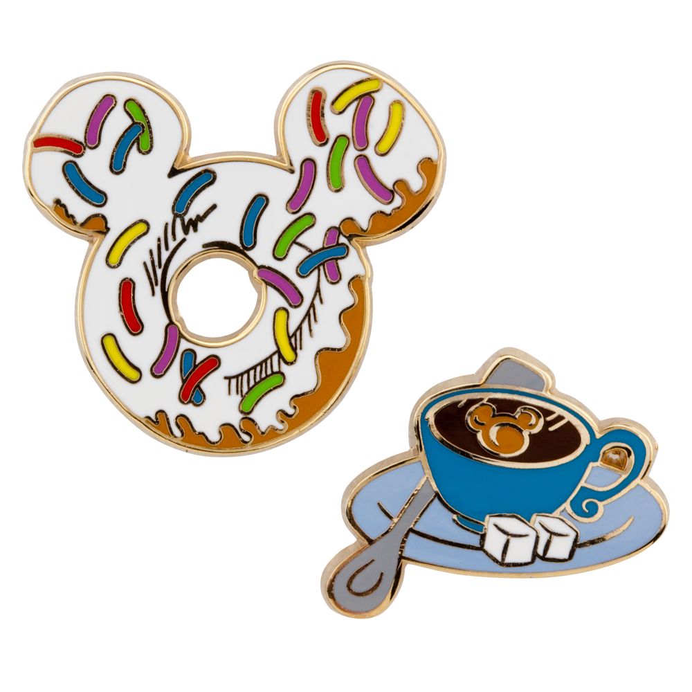 Donut and Tea Breakfast Mickey Mouse Pin Set - 2-Pc.