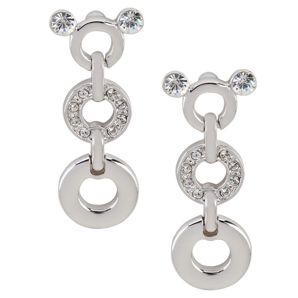 Swarovski Crystal Dangle Circles Mickey Mouse Earrings by Arribas