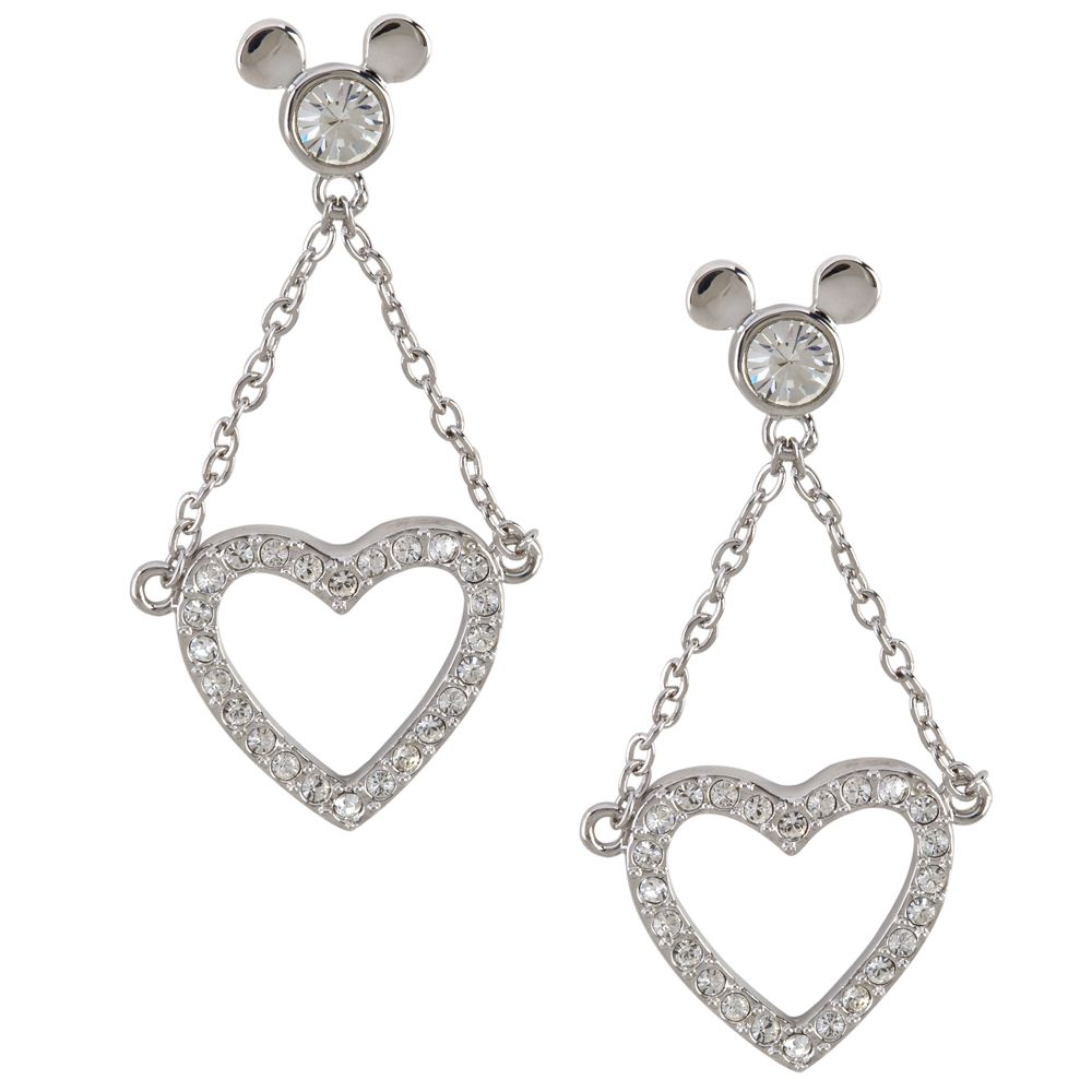 Dangling Heart Mickey Mouse Earrings by Arribas