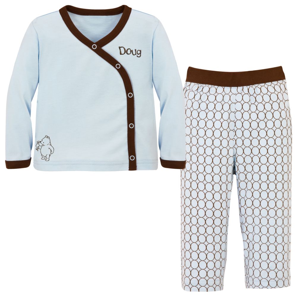 Personalized Winnie the Pooh Kimono Set for Infant Boys -- 2-Pc.
