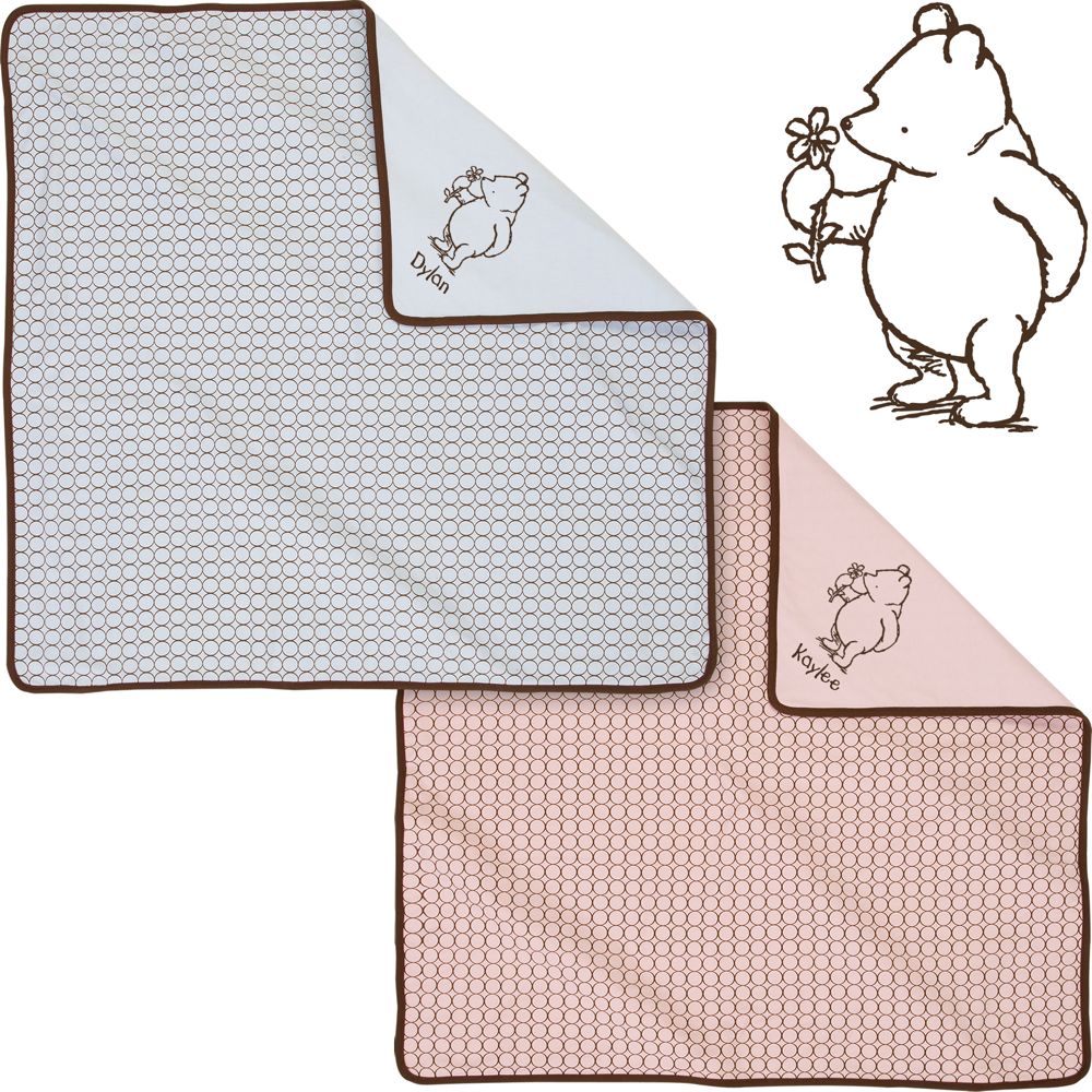 Personalized Winnie the Pooh Receiving Blanket for Infants