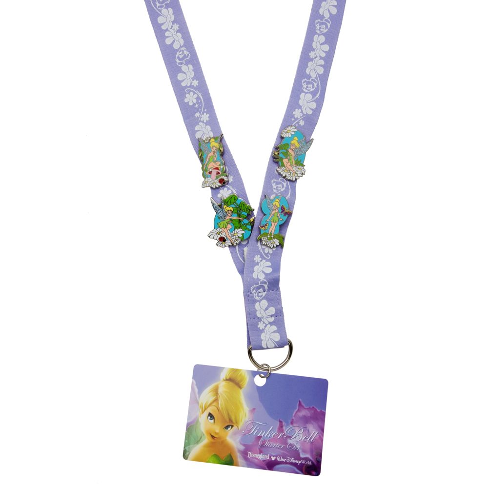 Tinker Bell Pin Trading Starter Set - 4 Pins and Lanyard