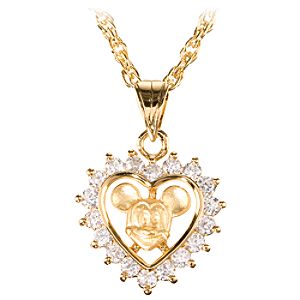 Crystal Heart Mickey Mouse Necklace