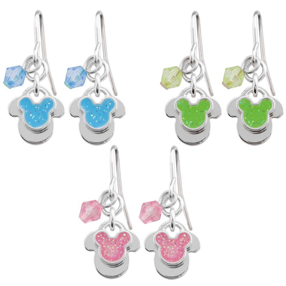 Mickey Mouse Earrings with Dangle Bead
