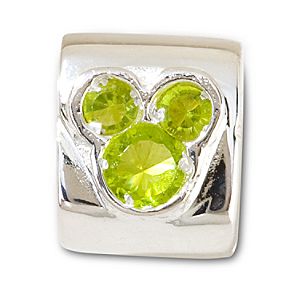 Sterling Silver CZ Mickey Mouse Chamilia Charm -- Green