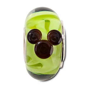 Green Murano Glass Mickey Mouse Charm