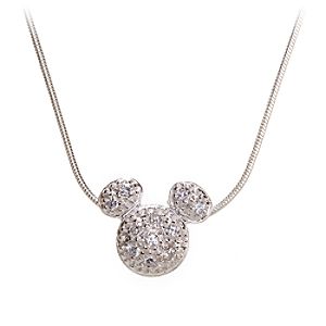 Sterling Silver Pavé Mickey Mouse Icon Necklace