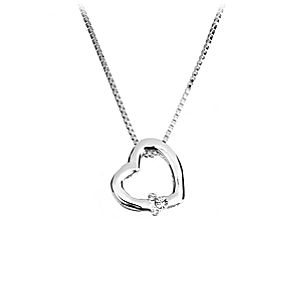 Sterling Silver Swing Heart Mickey Mouse Necklace