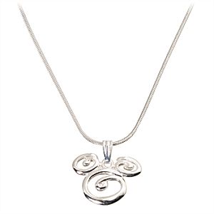 Sterling Silver Swirl Mickey Mouse Necklace