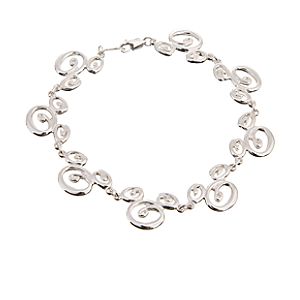 Sterling Silver Swirl Mickey Mouse Bracelet