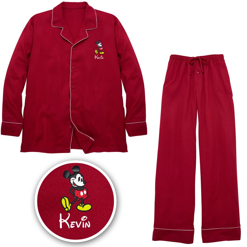 Personalized Flannel Mickey Mouse Pajamas for Men
