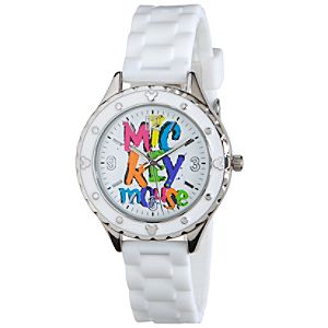 Silicone Woven Mickey Mouse Watch -- White