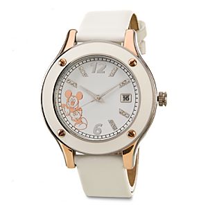 Rose Gold Mickey Mouse Watch in White