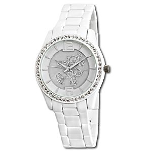 Pavé Crystal Mickey Mouse Watch in White