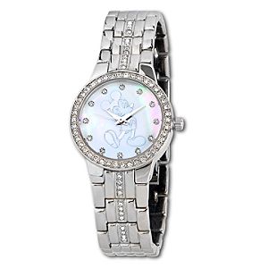 Pavé Crystal Opalescent Silver Mickey Mouse Watch