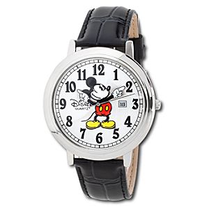 Jumbo Classic Mickey Mouse Watch -- Black/Silver