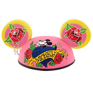 Rose Tattoo Mickey Mouse Ear Hat for Adults