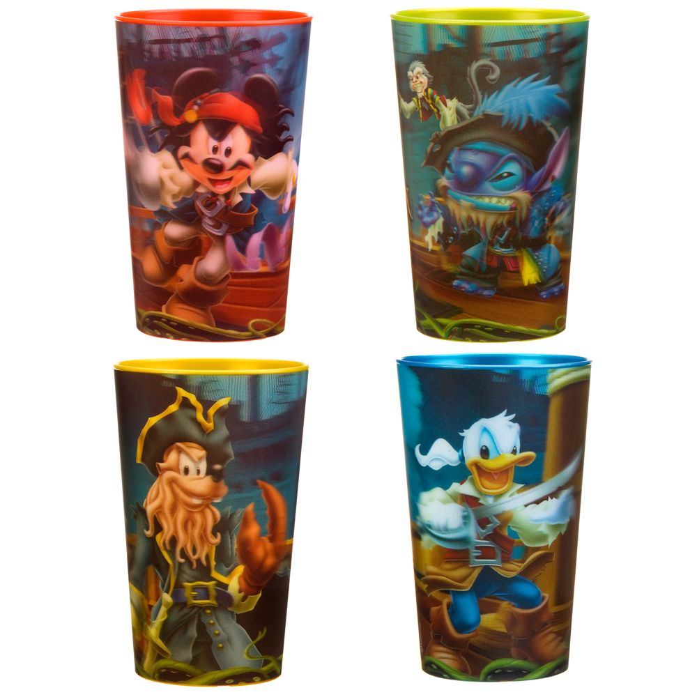 3-D Pirates of the Caribbean Mickey Mouse and Friends Cup Set -- 4-Pc.