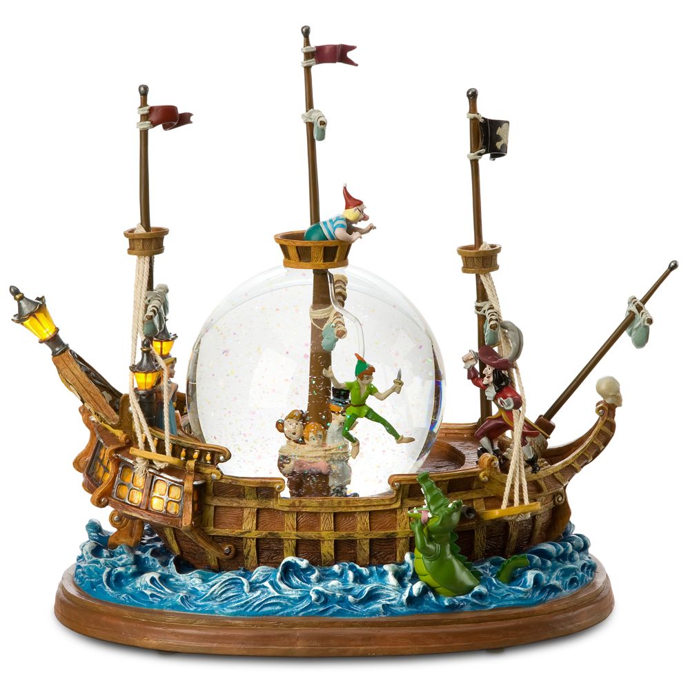 Jolly Roger Ship Peter Pan Snowglobe