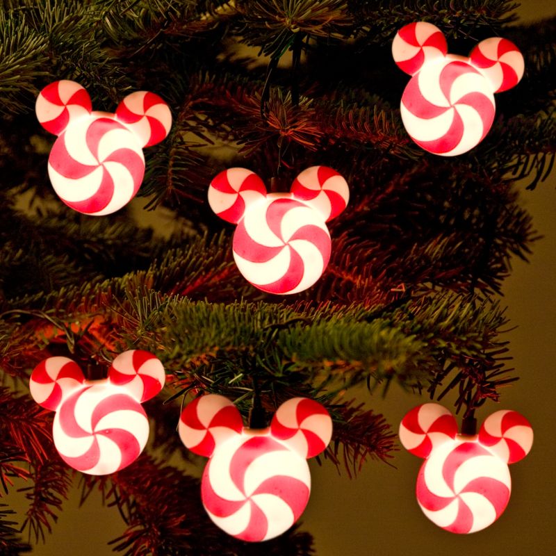 Peppermint Mickey Mouse Holiday Lights -- 10-Pc. Set
