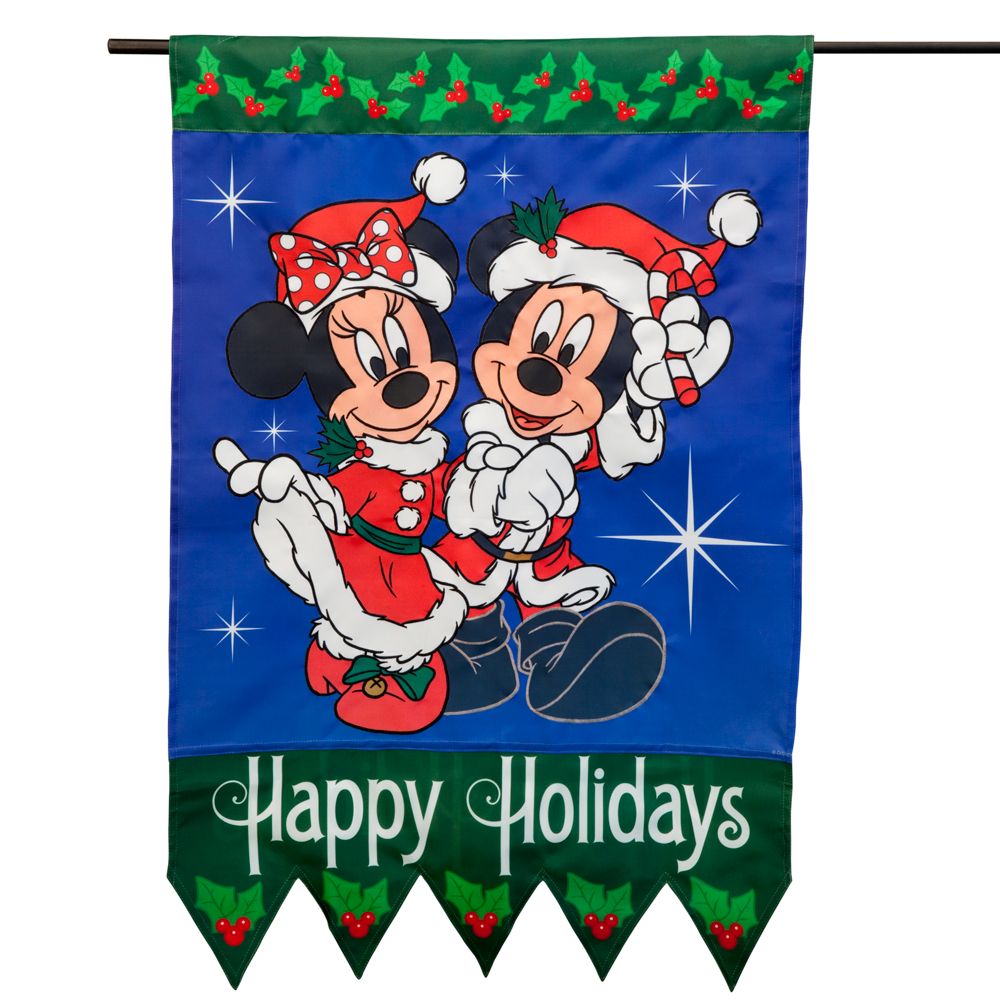 Santa Minnie and Mickey Mouse Flag