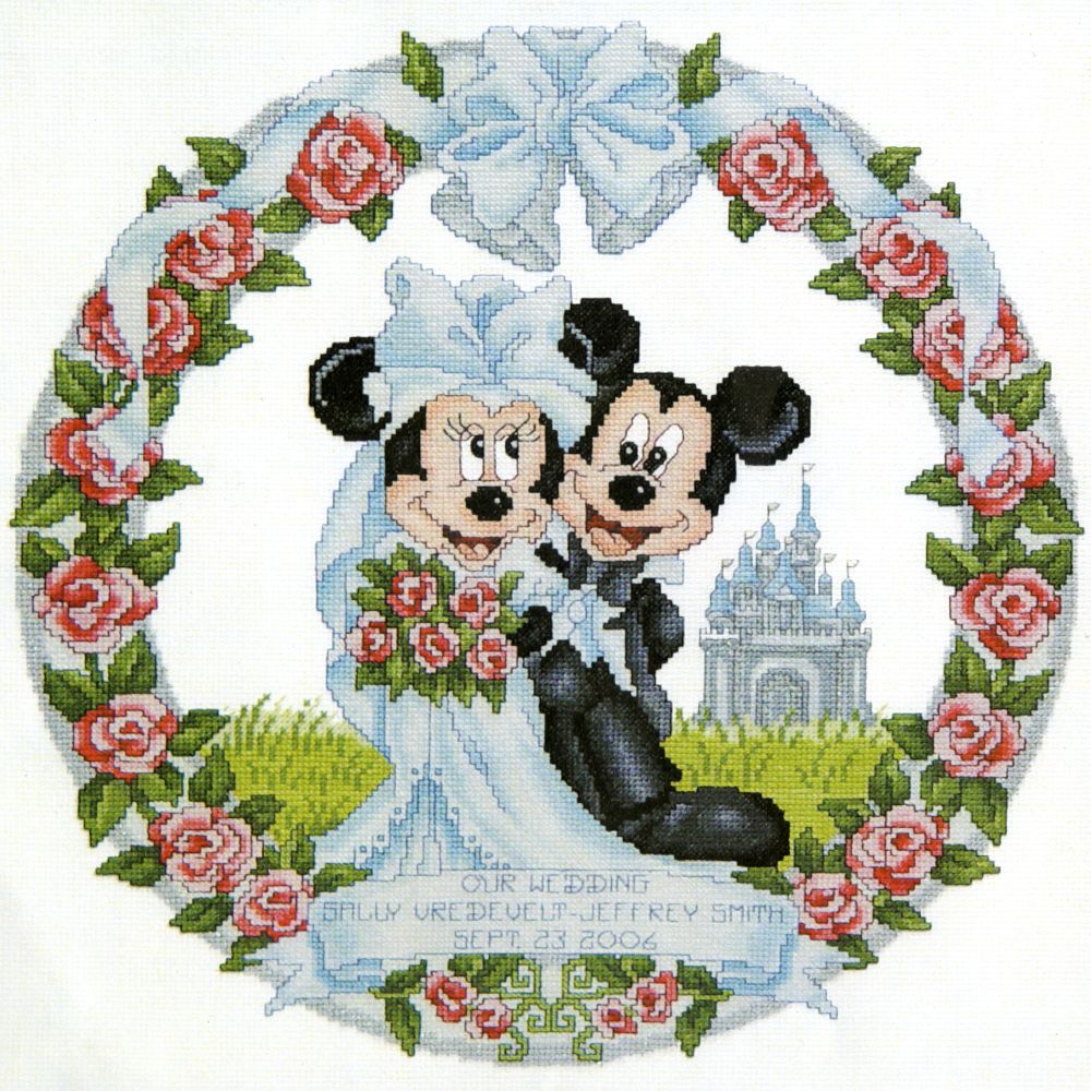 Minnie and Mickey Mouse Wedding Embroidery Set