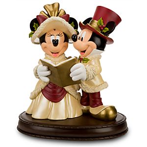 Victorian Christmas Minnie and Mickey Mouse Big Figurine