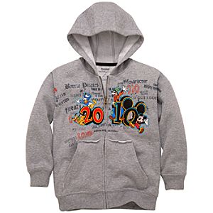 2010 Walt Disney World Resort Hoodie Sweatshirt Jacket for Kids -- Gray