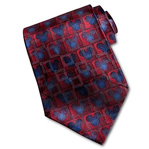 Watercolor Red Silk Mickey Mouse Tie