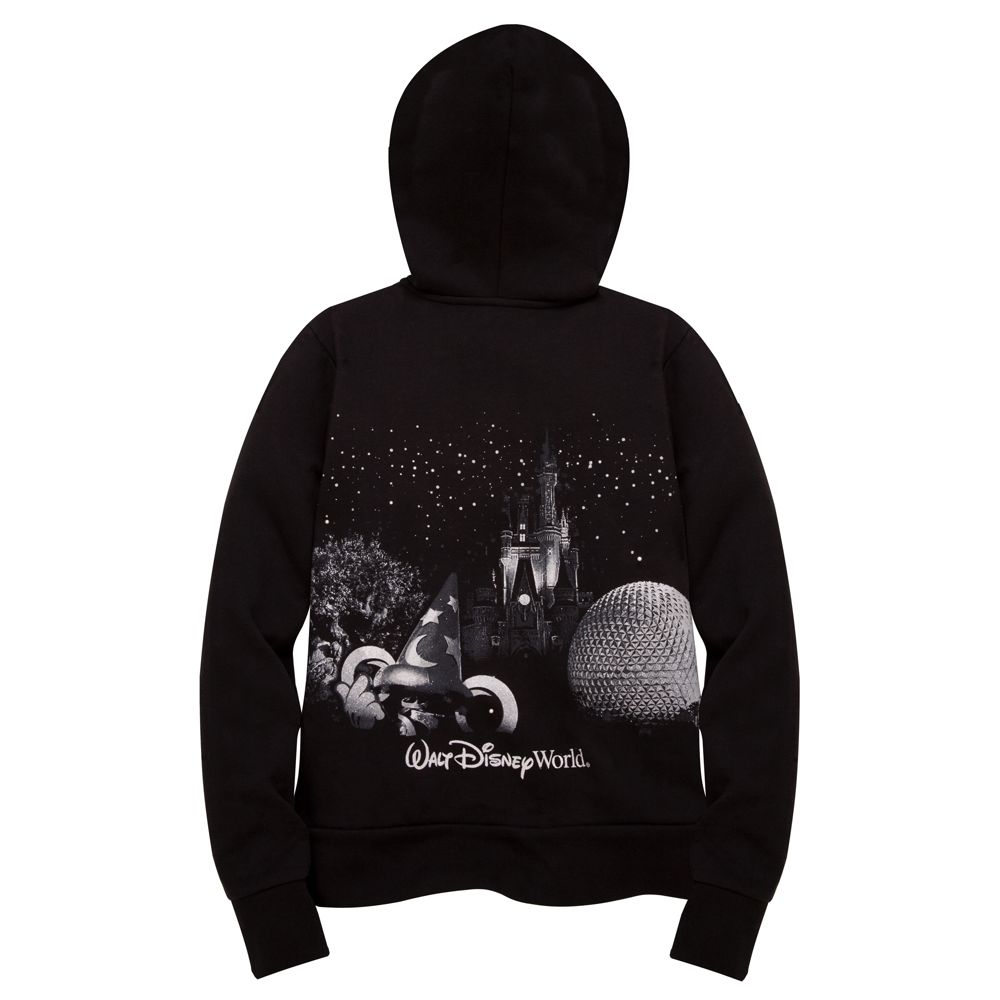 Glitter Walt Disney World Resort Hooded Fleece Jacket for Women -- Black