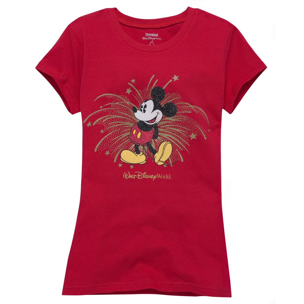 Walt Disney World Fireworks Mickey Mouse Tee for Women