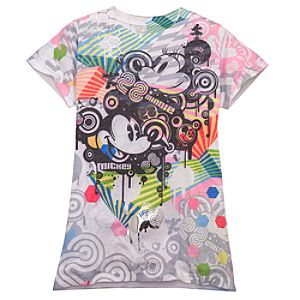 Pop Art Minnie and Mickey Mouse Tee for Women