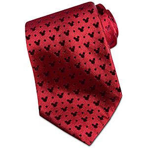 Red Silk Mickey Mouse Tie
